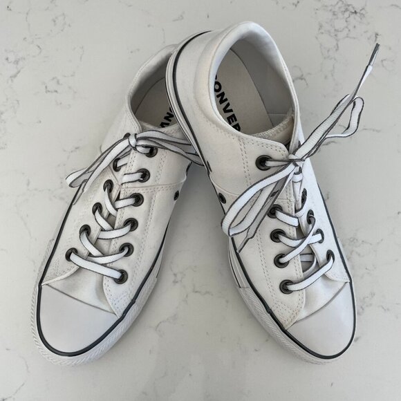 Converse All Star Low Cut Lace Up Sneakers White + Black Sz 9.5 NWOT - Picture 2 of 14